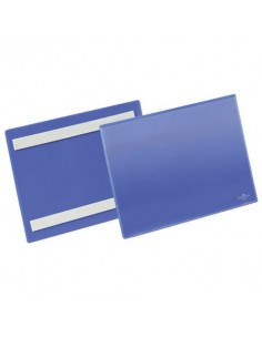 Tasche per identificazione Durable con bande adesive blu f.to esterno mm. 223x 163x1,7- inserto A5 orizz. cf 50- 179507 Durable