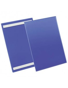 Tasche per identificazione Durable con bande adesive blu f.to esterno mm. 233x 313x1,7- inserto A4 vert. cf. 50- 179707 Durable