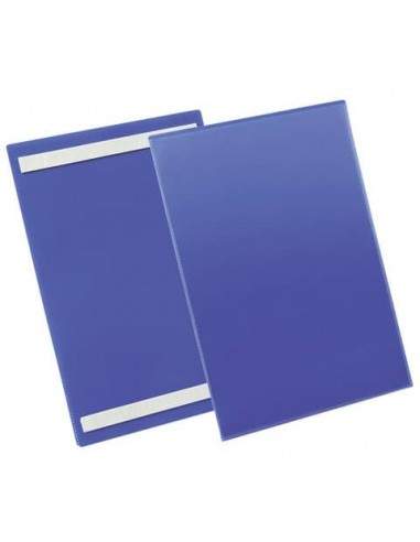 Tasche per identificazione Durable con bande adesive blu f.to esterno mm. 233x 313x1,7- inserto A4 vert. cf. 50- 179707 Durable 