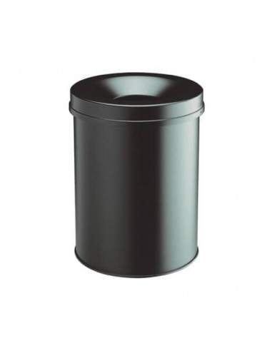 Cestino gettacarte Durable Safe acciaio 15 litri nero - 330501 Durable - 1