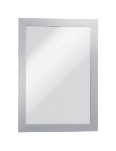 Cornici con pannello magnetico Durable DURAFRAME® MAGNETIC A5 PVC rigido argento met. 174x236mm conf. 5 - 494723 Durable - 1