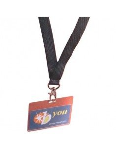 Portanomi DURABLE tasca chiusa con cordoncino trasparente/nero inserto 60x90mm  conf. 5 - 860001 Durable - 1