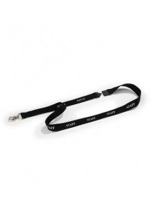 Cordoncino portabadge STAFF DURABLE cordoncini STAFF in tessuto nero 20mm x 44cm  conf. da 10 - 823901 Durable - 1