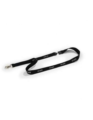 Cordoncino portabadge STAFF DURABLE cordoncini STAFF in tessuto nero 20mm x 44cm  conf. da 10 - 823901 Durable - 1