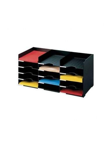 Schedario portacorrispondenza Paperflow componibile  a 15 cassetti nero K421301 Paperflow - 1