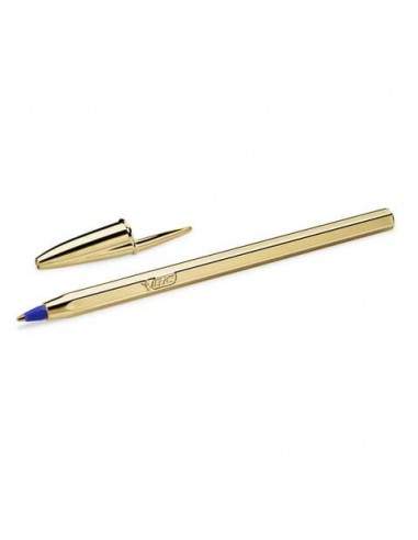 Penna a sfera BIC Cristal Shine Gold M 1 mm blu 9213401 Bic - 1