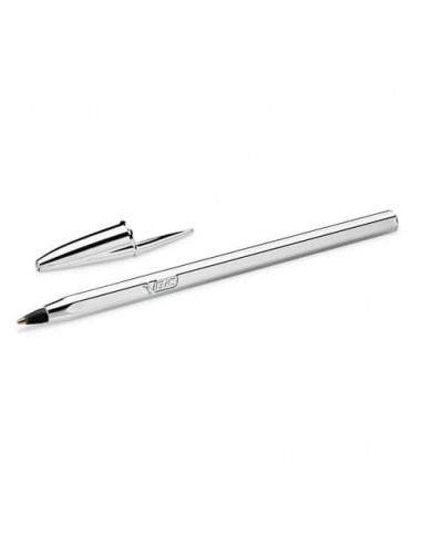 Penna a sfera BIC Cristal Shine Silver M 1 mm nero 921339 Bic - 1