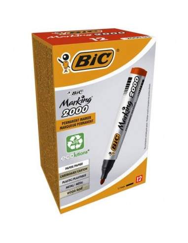 Marcatore permanente BIC Marking 2000 punta conica 4,95 mm rosso 8209133 Bic - 1