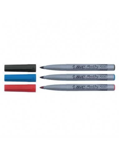 Marcatore permanente BIC Marking Pocket 1445 punta conica 1 mm blu 8209012 Bic - 1