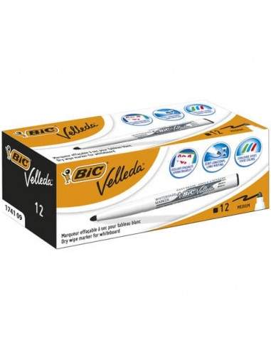 Marcatori per lavagne bianche BIC Velleda 1741 punta conica 4,5 mm nero 9581711 Bic - 1