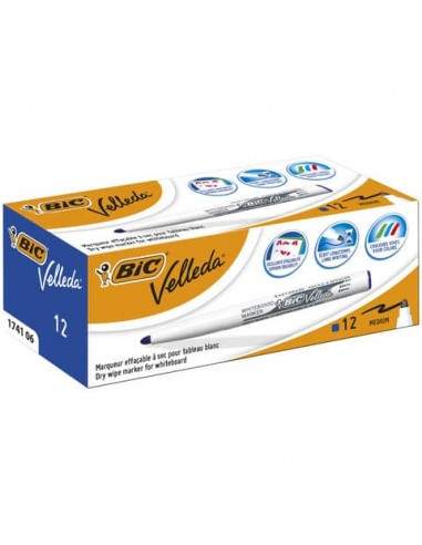 Marcatore per lavagne bianche BIC Velleda 1741 punta conica 4,5 mm blu 9581701 Bic - 1