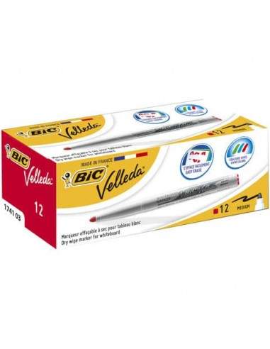 Marcatore per lavagne bianche BIC Velleda 1741 punta conica 4,5 mm rosso 9581691 Bic - 1