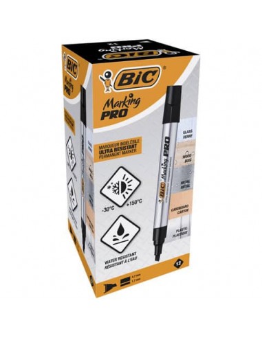 Marcatore permanente BIC Marking PRO punta a scalpello 1,7-4,7 mm nero 964802 Bic - 1