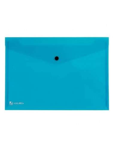 Busta con bottone King Mec Pull A4 21x29,7 cm azzurro 111316 King Mec - 1