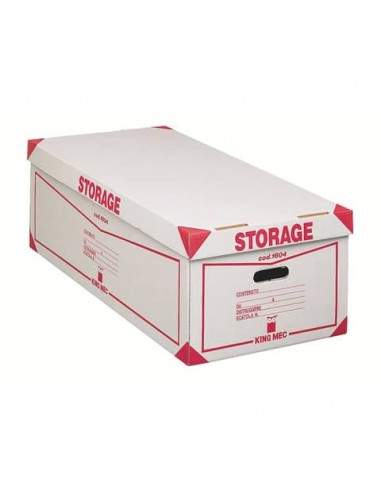 Contenitore 8 scatole archivio King Mec Storage 41x27x78 cm bianco 160400 King Mec - 1