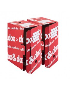 Scatola archivio Dox & Dox dorso 17,5 cm bianco/rosso 1600174 Dox - 1