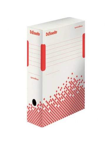 Scatola archivio Esselte SPEEDBOX dorso 10 cm bianco/rosso 10x25x35 cm 623908 Esselte - 1