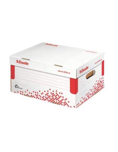 Scatola archivio Esselte SPEEDBOX con coperchio integrato bianco/rosso 25,2x19,3x35,5 cm - 623911 Esselte - 1