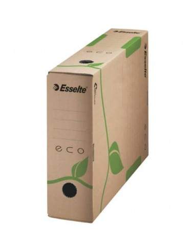 Scatola archivio Esselte ECOBOX dorso 8 cm avana/verde 8x23,3x32,7 cm 623916 Esselte - 1