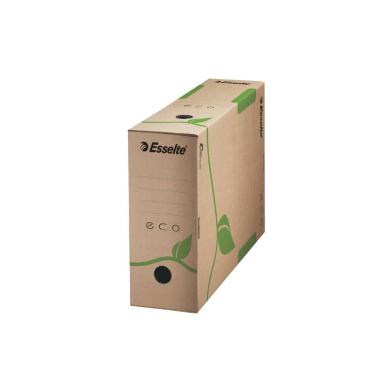 Scatola archivio Esselte ECOBOX dorso 10 cm avana/verde 10x23,3x32