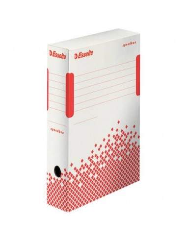 Scatole archivio Esselte SPEEDBOX dorso 80 mm bianco/rosso 8x25x35 cm conf.25 - 623985 Esselte - 1