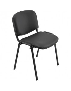 Sedia visitatore 4 gambe Unisit Dado D5S acciaio nero - rivestimento similpelle nero  Conf. 2 pezzi - D5S/2/KN UNISIT - 1