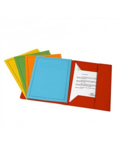 Cartelle a 3 lembi Fraschini Bristol 25x33 cm con dorso espandibile fino a 2 cm arancio  conf. da 25 - 2015-A Fraschini - 1