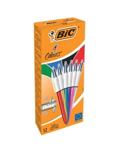 Penna a sfera a scatto BIC 4 Colours Shine M 1 mm assortiti 964775 Bic - 1