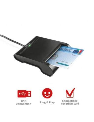 Smart Card Reader USB 2.0 per PC TRUST con cavo da 1,1 m nero 23084 Trust - 1