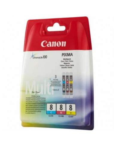 serbatoi inchiostro blister CLI-8 Canon ciano+magenta+giallo Conf. 3 - 0621B029 Canon - 1