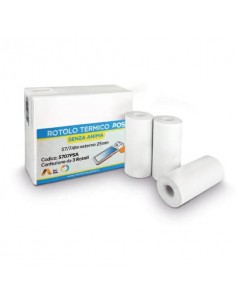 Rotoli carta termica POS Rotolificio Pugliese senza anima 57 mm x 10 m conf. da 12 pezzi - 5710SA Rotolificio-Pugliese - 1