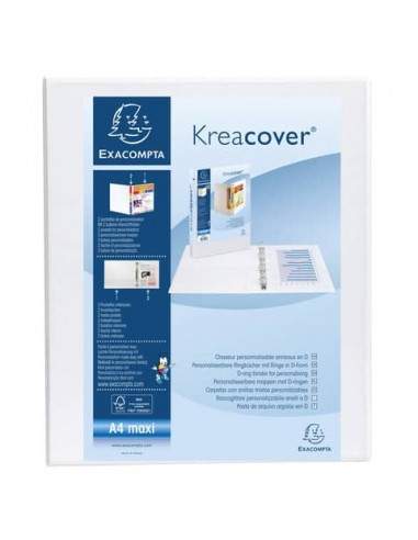 Raccoglitore personalizzabile Exacompta A4 maxi Kreacover® 4 anelli a D bianco 30 mm - 51942E Exacompta - 1