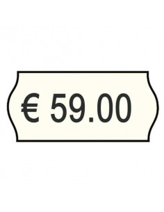 Rotolo da 1000 etichette per prezzatrice Printex sagomate 26x12 mm bianco permanente  conf. 10 rotoli - 2612sbp10 Printex - 1