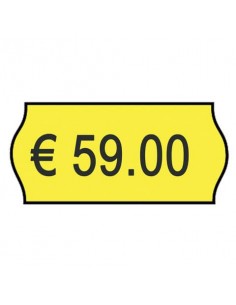 Rotolo da 1000 etichette per prezzatrice Printex sagomate 26x12 mm giallo remov. conf. 10 rotoli - 2612sfr10gi Printex - 1