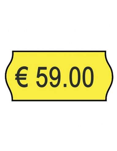 Rotolo da 1000 etichette per prezzatrice Printex sagomate 26x12 mm giallo remov. conf. 10 rotoli - 2612sfr10gi Printex - 1