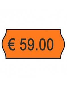 Rotolo da 1000 etichette per prezzatrice Printex sagomate 26x12 mm arancio perm. conf. 10 rotoli - 2612sfp10ar Printex - 1