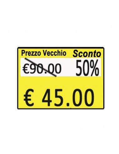 Rotolo da 600 etichette per prezzatrice Printex prezzo/sconto 26x19 mm giallo perm.  conf. 10 rotoli - B10/2619/CPGSTS Printex -