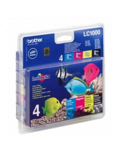 Cartucce inkjet 1000 Brother nero+ciano+magenta+giallo Conf. 4 - LC-1000VALBP Brother - 1
