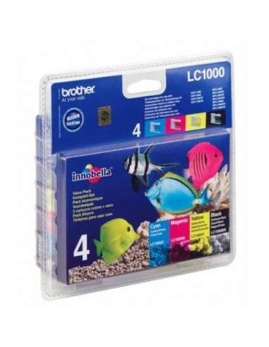 Cartucce inkjet 1000 Brother nero+ciano+magenta+giallo Conf. 4 - LC-1000VALBP Brother - 1