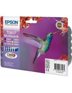 Cartucce inkjet Colibrì T080/blister RS Epson 6 colori Conf. 6 - C13T08074011 Epson - 1