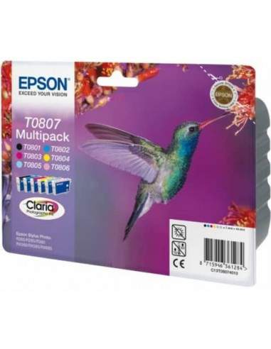 Cartucce inkjet Colibrì T080/blister RS Epson 6 colori Conf. 6 - C13T08074011 Epson - 1