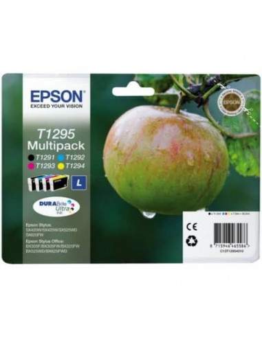 Cartucce inkjet ink pigmentato Mela T1295 Epson n+c+m+g Conf. 4 - C13T12954012 Epson - 1
