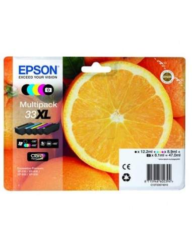 Cartucce inkjet alta capacità Arance T33XL Epson n+c+m+g Conf. 4 - C13T33574011 Epson - 1