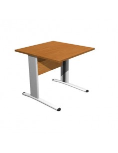 Scrivania Artexport Presto 80x80x72cm fianchi metallo a L spess. 22mm noce chiaro gambe alluminio - 001+30511/4 Artexport - 1