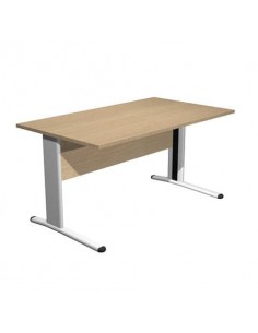 Scrivania Artexport Presto 140x80x72cm fianchi metallo a L spess. 22mm rovere/grigio gambe allum. - 002+30511/C Artexport - 1