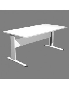 Scrivania Artexport Presto 160x80x72cm fianchi metallo a L spess. 22mm bianco gambe alluminio - 003+30511/3 Artexport - 1