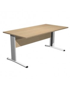 Scrivania Artexport Presto 160x80x72cm fianchi metallo a L spess. 22mm rovere/grigio gambe allum. - 003+30511/C Artexport - 1