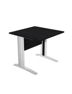 Scrivania Artexport Presto 80x80x72cm fianchi metal. a L nero ven. frassino gambe cromate - 001+30512JOINTCR/8 Artexport - 1