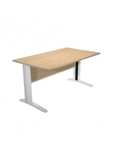 Scrivania Artexport Presto 140x80x72cm fianchi metal. a L rovere/grigio gambe cromate - 002+30512JOINTCR/C Artexport - 1