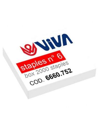 Punti metallici per cucitrici Viva 6/4 passo 6 mm argento conf. da 2000 - 6660.752 Viva - 1